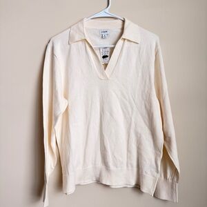 J. Crew Cream Collared Knit Top
